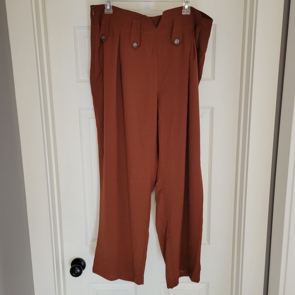 SHEIN Women's Terracotta Wide Leg Pants - Picture 4 of 5